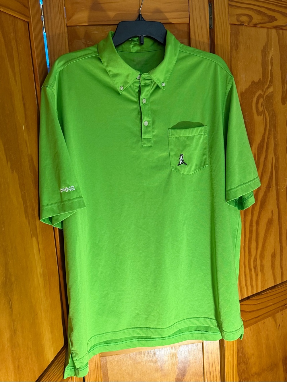 Ping Bright Green Polo Shirt with Chest Pocket w/logo| XL